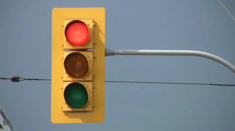 Stop Light turns green. Stock Footage