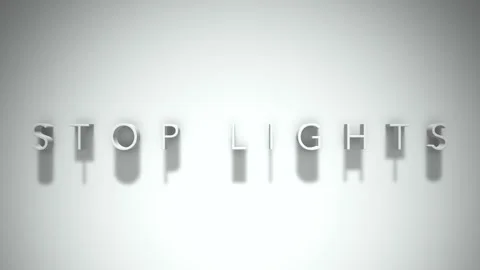 Stop lights 3D title animation with shadows on a white background Stock Footage 297515348