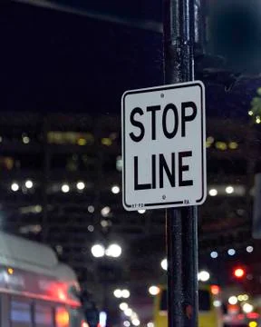 Stop line sign Stock Photos