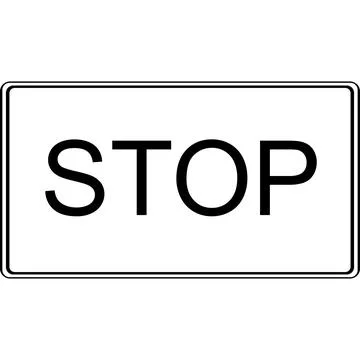 Stop line on a white rectangle. Road signs. Stock Illustration