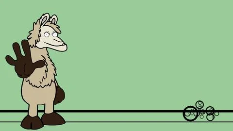 Stop llama character cartoon background Stock Illustration
