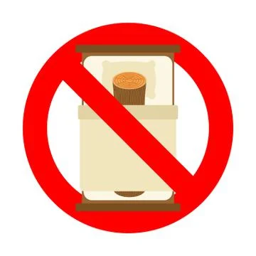 Stop log in bed. Ban bad sex. Vector prohibitory road sign Stock-Illustration