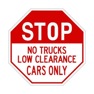 Stop low clearance road sign Stock Illustration