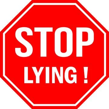 Stop lying sign. Stock Illustration