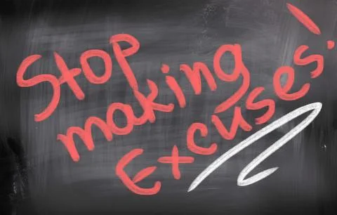 Stop making excuses concept Illustrazione stock