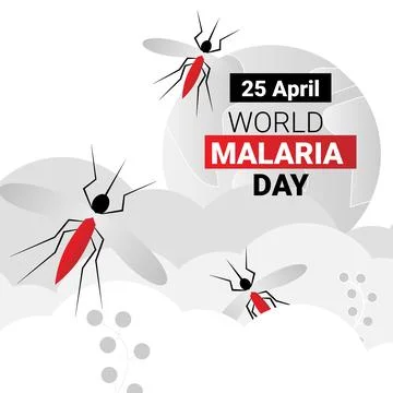 Stop Malaria Mosquito With Warning Sign Banner Stock Illustration