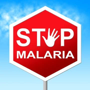 Stop malaria representing warning sign and no 스톡 일러스트