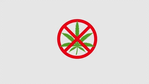 Stop marijuana sign concept icon loop animation video with alpha channel Stock Footage 277178348