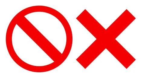 Stop mark and cross mark icon set. Vectors. Stock Illustration