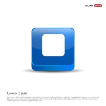 Stop media player button icon  - 3d Blue Button Stock Illustration