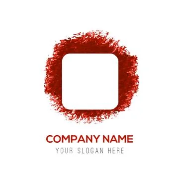 Stop media player button icon  - Red WaterColor Circle Splash Ilustración de archivo
