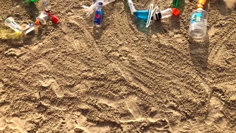 Stop Message Made from Plastic Bottles Stock Footage 93194632