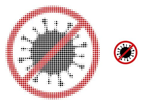 Stop Microbe Halftone Dotted Icon Stockillustratie