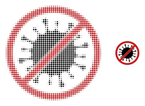 Stop Microbe Halftone Dotted Icon Stockillustratie