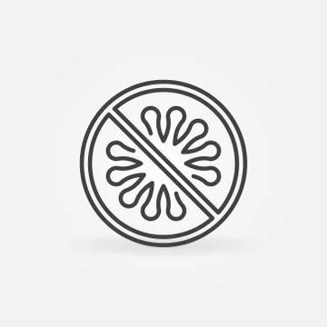 Stop Microbe, virus or bacteria vector concept outline icon Stock Illustration