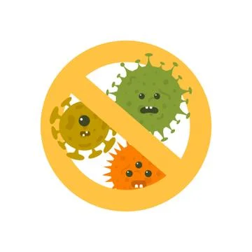 Stop microbes cartoon vector illustration Stock Illustration