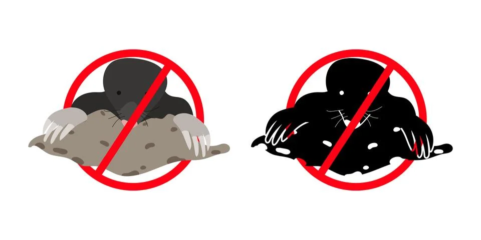 Stop mole digging and making holes in ground Stock Illustration