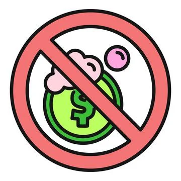 Stop money laundering concept with dollar coin icon Stock Illustration