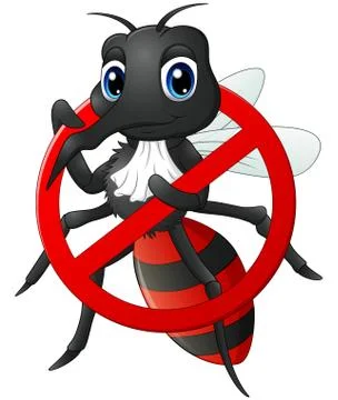 Stop Mosquito cartoon Stock Illustration