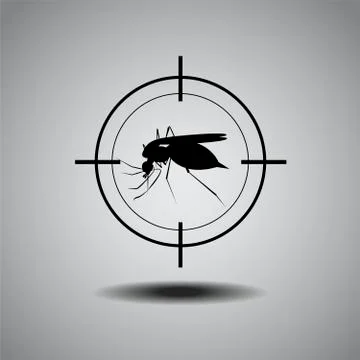 Stop mosquito , flat icon design,logo Stock Illustration