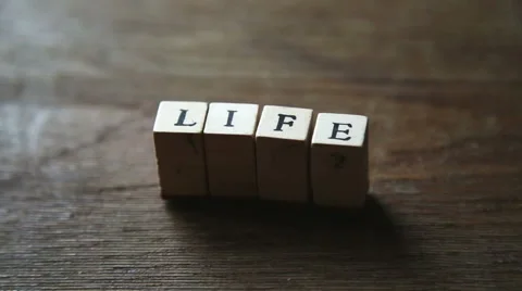 Stop motion with alphabet stamp of the sentence "way of life" Stock-Footage 56450982