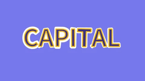 Stop motion animated text capital with grainy effect on a purple background. Video stock 314703618