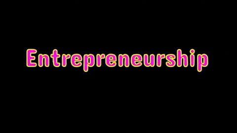 Stop motion animated text entrepreneurship on a black background with a noi.. Stock Footage 314703756