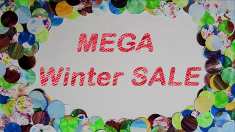 Stop Motion Animation with announcement mega winter sale Stock Footage 96236150