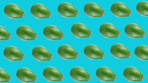 Stop motion animation, Avocados seamless pattern 4k loop animation Stock Footage 294056015