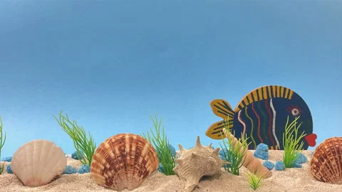 Stop Motion Animation of a Blue Fish on a Fishing Hook Underwater Stock Footage 326144359