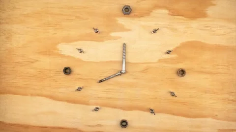 Stop Motion Animation Of Bolts Clock Stock Footage 146878164