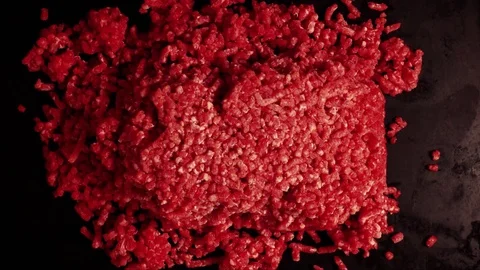 Stop Motion Animation Briquettes of ground beef Stock-Footage 73545260