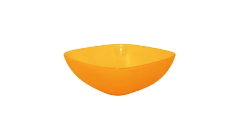 Stop motion animation. Changing the color of kitchen bowls on a white background Stock Footage 150032180