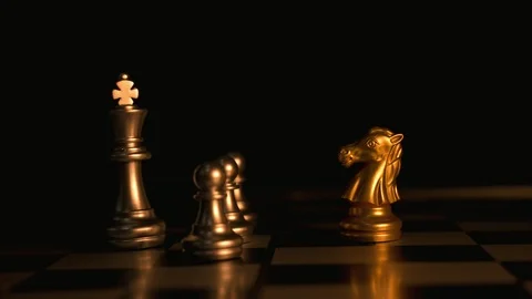 Stop Motion Animation. Chess game success victory winner concept. Stock Footage 105092001