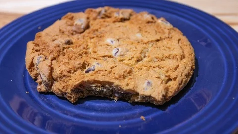 Stop Motion Animation of Chocolate Chip Cookie Being Eaten Stock Footage 102572901