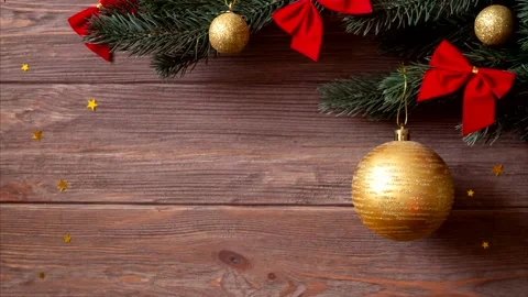 Stop motion animation of Christmas background decoration Stock Footage 164210025
