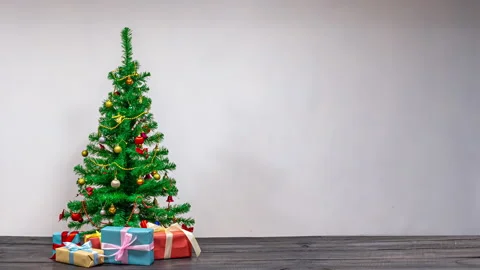Stop motion animation of Christmas tree Stock Footage 142789386