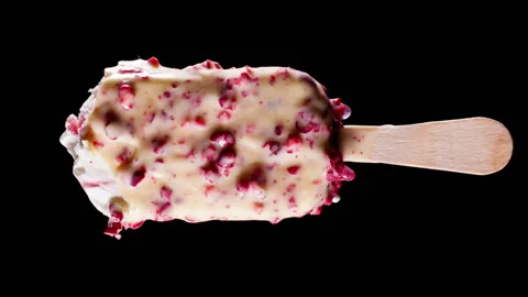 Stop motion animation of coconut vanilla ice cream Stock Footage 201308181