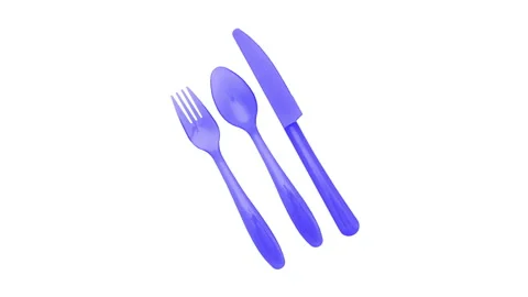Stop motion animation with colored cutlery for use in infographics on kitchen 스톡 동영상 150032480