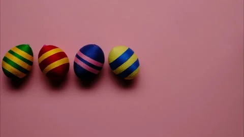 Stop motion animation of colorful easter egg made from threads Stock Footage 166385761