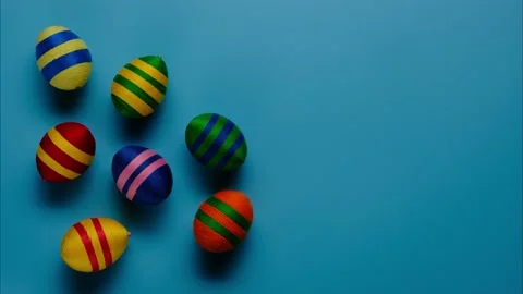 Stop motion animation of colorful easter egg made from threads Stock Footage 167927146