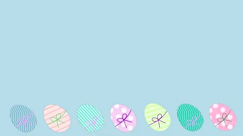 Stop motion animation of colorful rotating eggs - easter background - loop Stock Footage 149881189