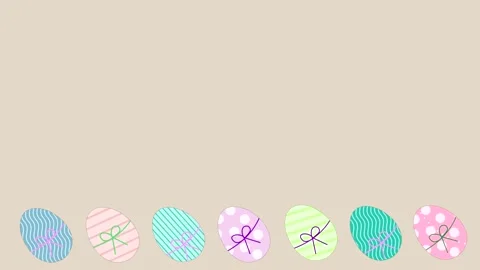 Stop motion animation of colorful rotating eggs - easter background - loop Stock Footage 149881206