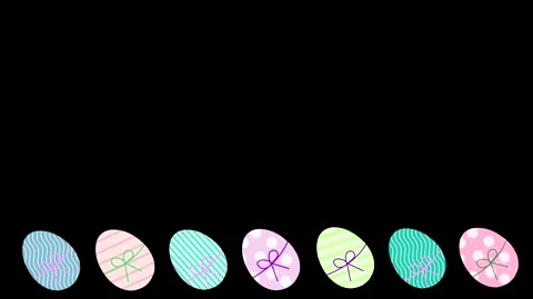 Stop motion animation of colorful rotating eggs - easter background - loop Stock Footage 149881634