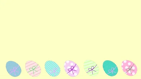 Stop motion animation of colorful rotating eggs - easter background - loop Stock Footage 149881636