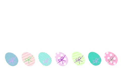 Stop motion animation of colorful rotating eggs - easter background - loop Stock Footage 149881639