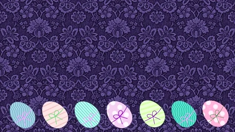 Stop motion animation of colorful rotating eggs - easter background - loop Stock Footage 149882234