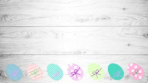 Stop motion animation of colorful rotating eggs - easter background - loop Stock Footage 149882239
