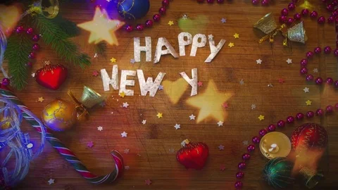 Stop motion animation for congratulation with happy new year Stock Footage 82208403