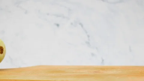 Stop motion animation of cutting fresh and organic zucchini Stock Footage 115047327